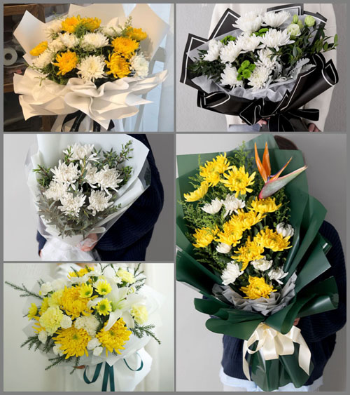 山东青岛胶州市营海街道西匡家茔村白事花束代送